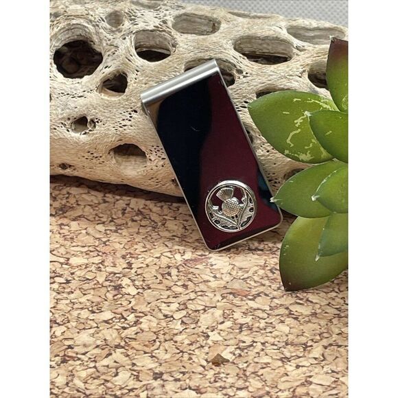 Scottish Thistle Money Clip Stainless Steel Quality Wedding Party Gift Groomsmen - Picture 5 of 11